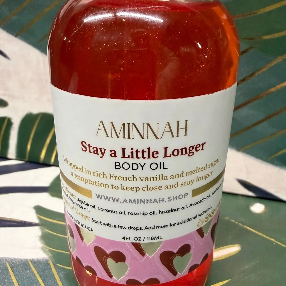 Aminnah Stay a Little Longer Body Oil - Vanilla & Melted Sugar NWT